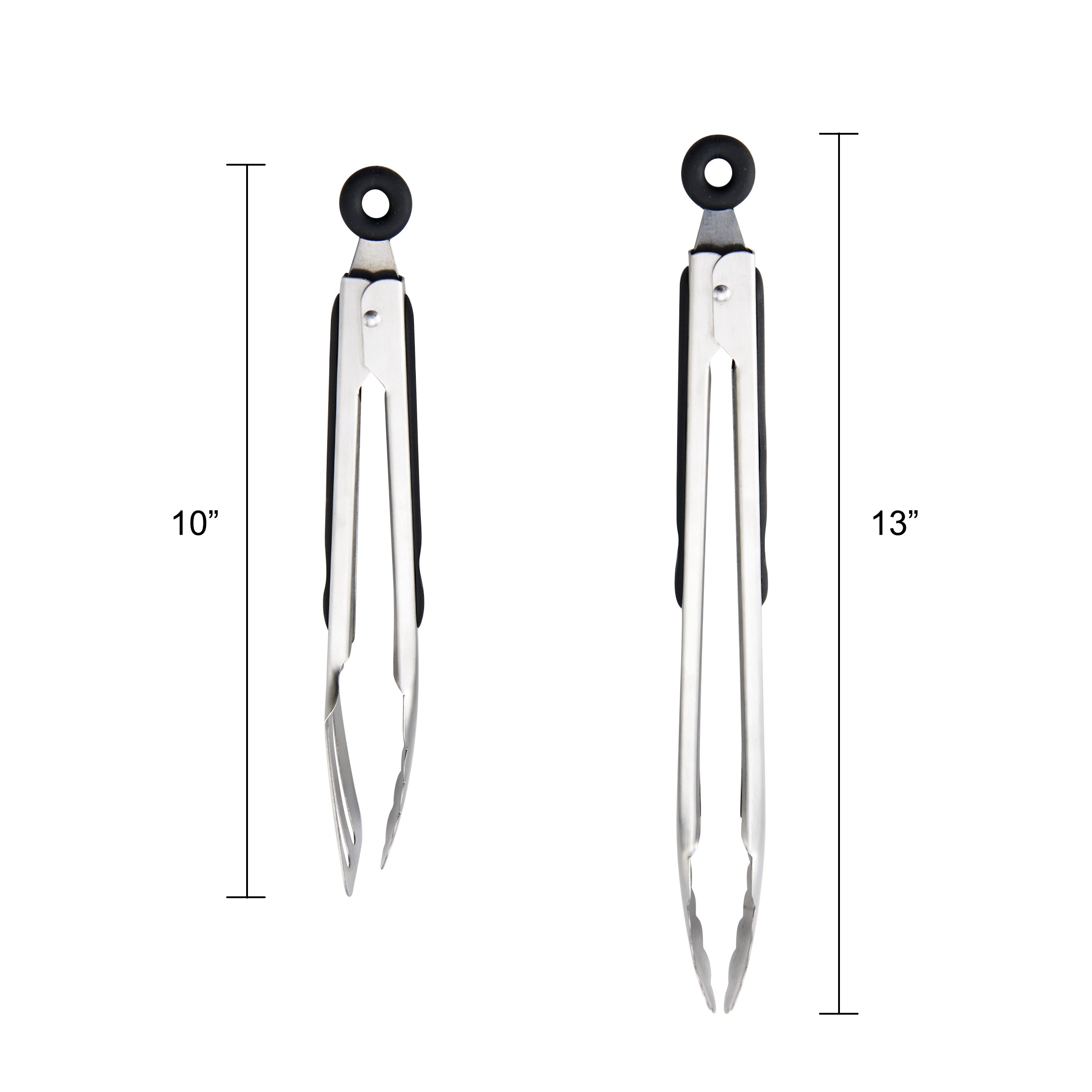 Classic Stainless Steel Tongs Set of 2 (10″/13″)