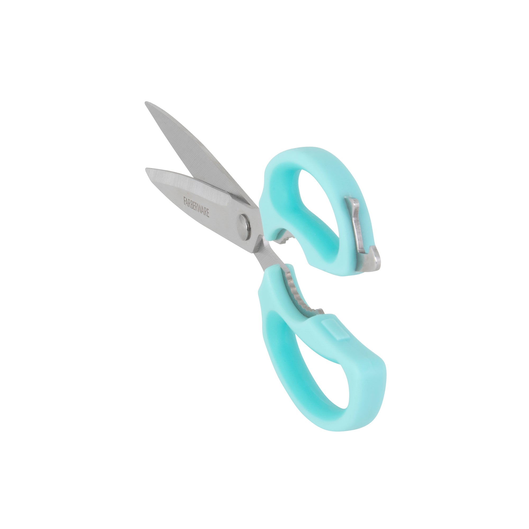 Farberware Comfort Grip Kitchen Scissors, 2 Pack, Aqua and Gray