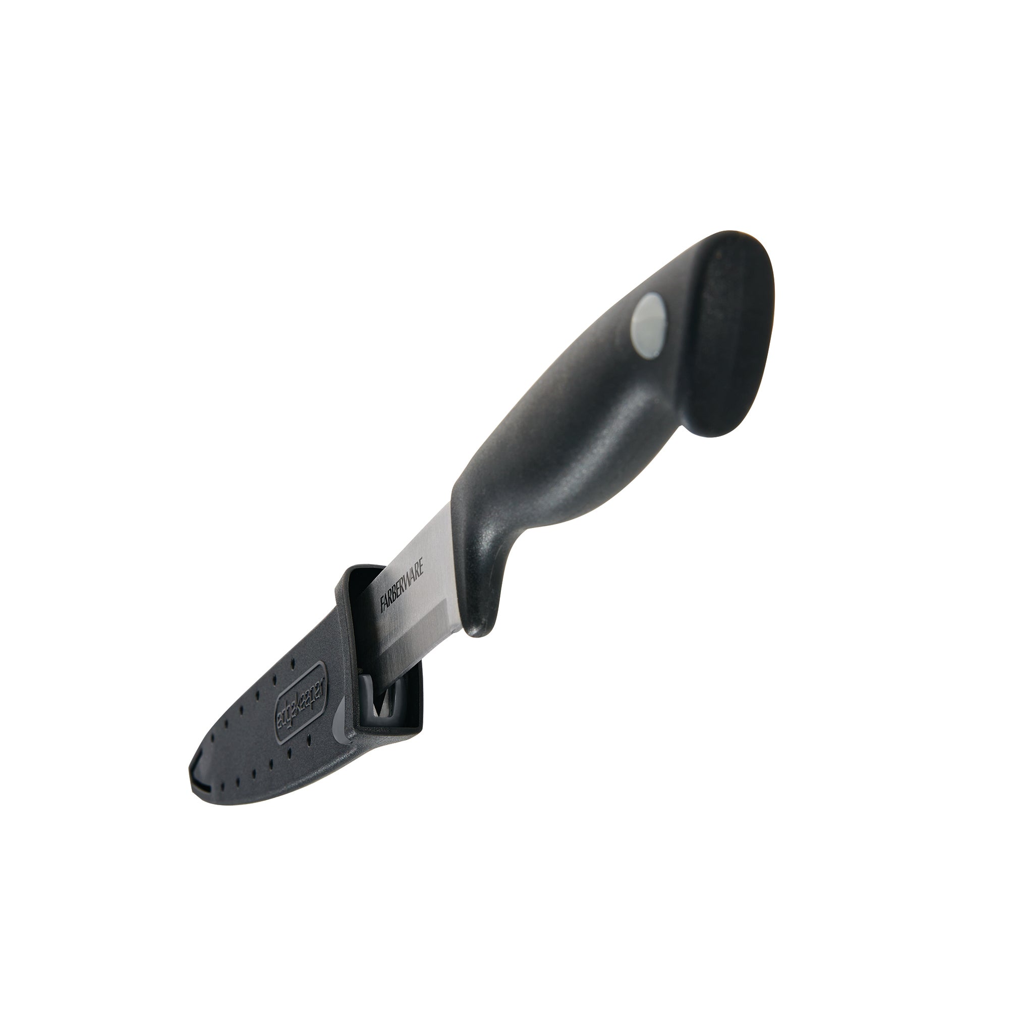 Farberware Edgekeeper 8-Inch Slicing Knife with Self-Sharpening Blade Cover, High Carbon-Stainless Steel Kitchen Knife with Ergonomic Handle, Razor-Sharp Knife, Black