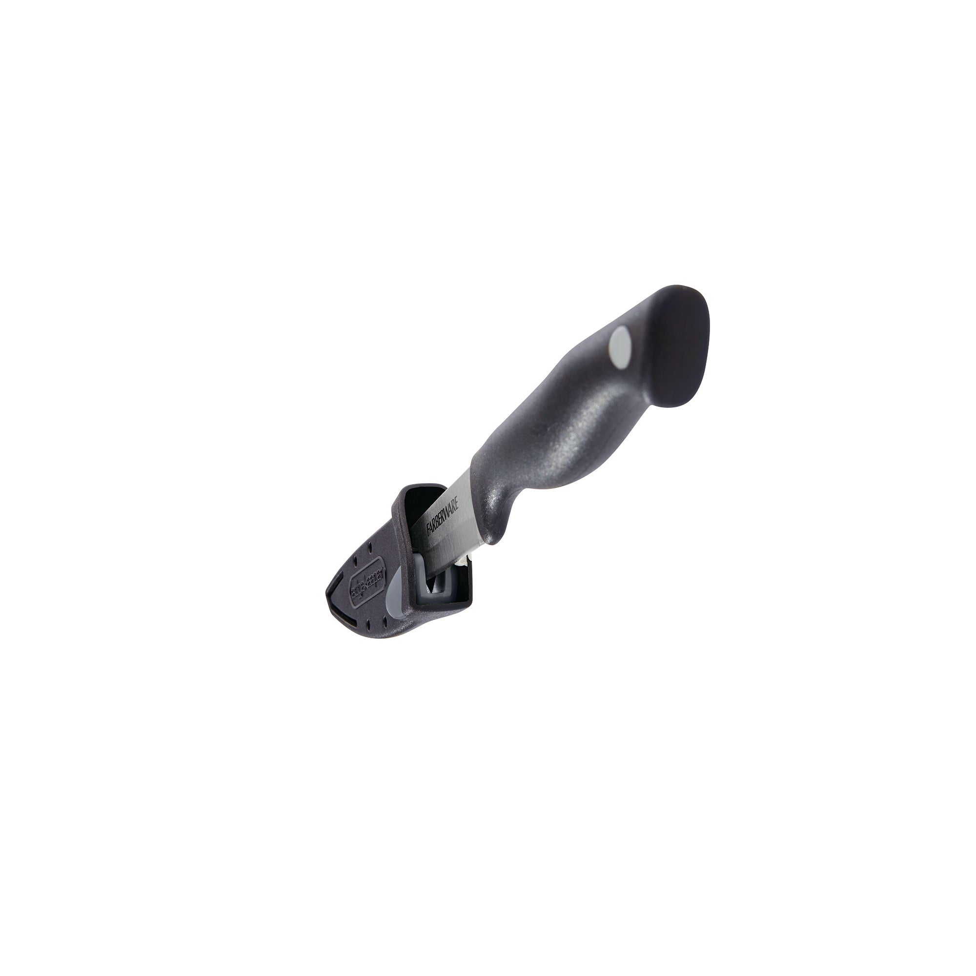 Farberware Edgekeeper 3.5-Inch Paring Knife with Self-Sharpening Blade Cover, High Carbon-Stainless Steel Kitchen Knife with Ergonomic Handle, Razor-Sharp Knife, Black