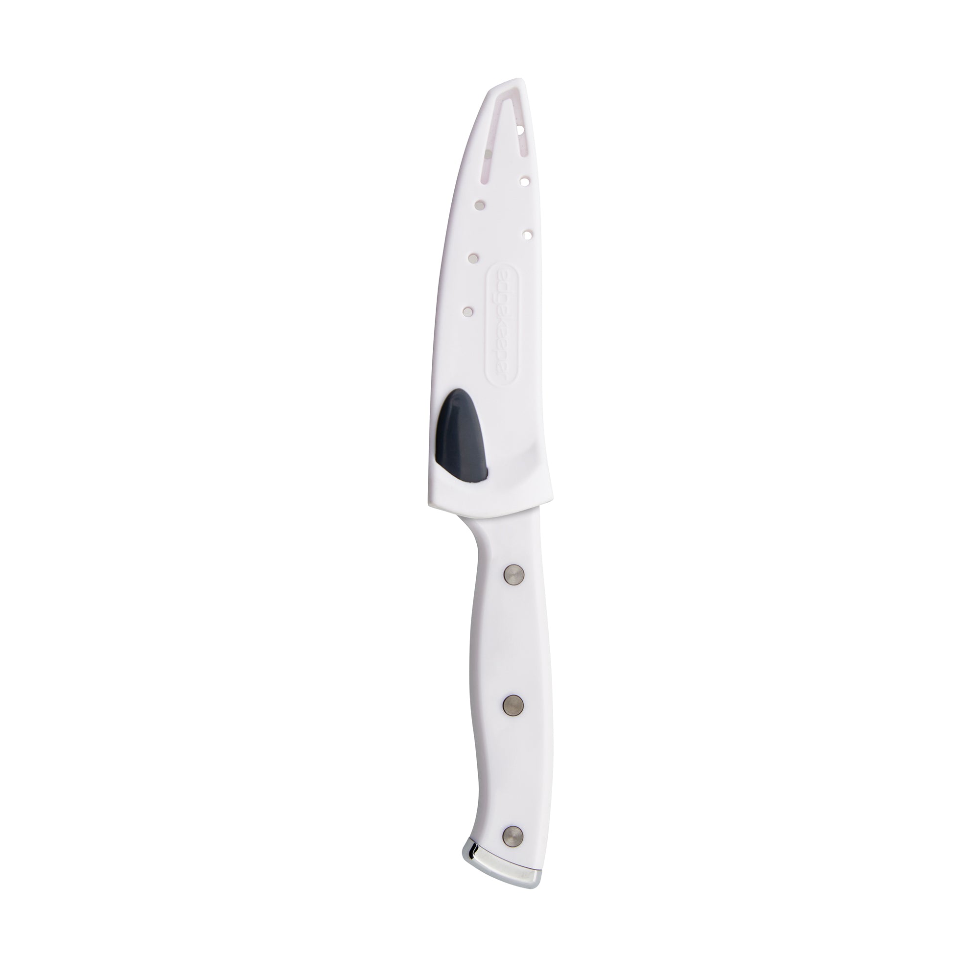Farberware Edgekeeper Triple Riveted Fine-Edge Utility Self-Sharpening Blade Cover, High Carbon-Stainless Steel Kitchen Ergonomic Handle, Razor-Sharp Knife, 4.5 Inch, White