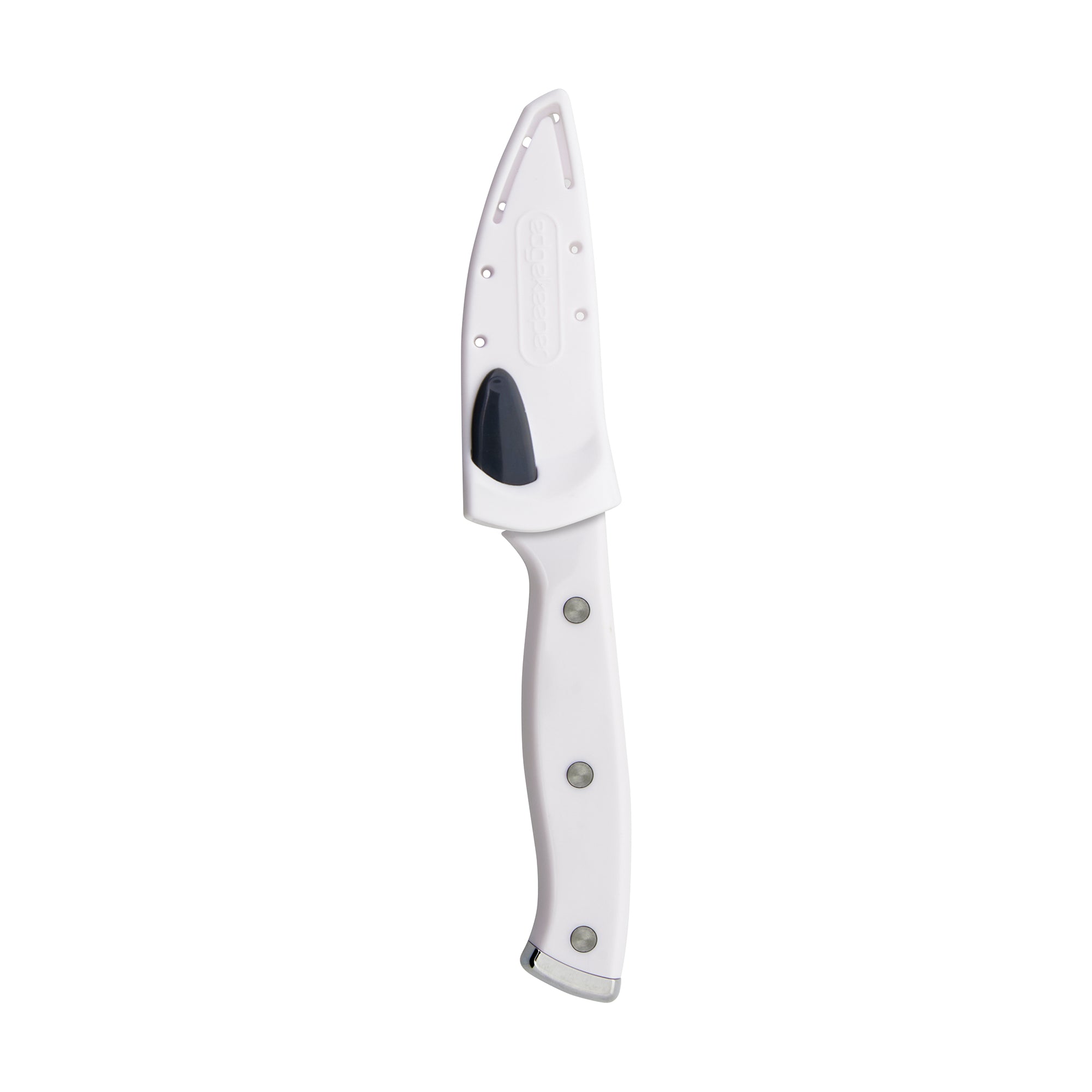 Farberware Edgekeeper Triple Riveted Paring Self-Sharpening Blade Cover, High Carbon-Stainless Steel Kitchen Ergonomic Handle, Razor-Sharp Knife, 3.5 Inch, White