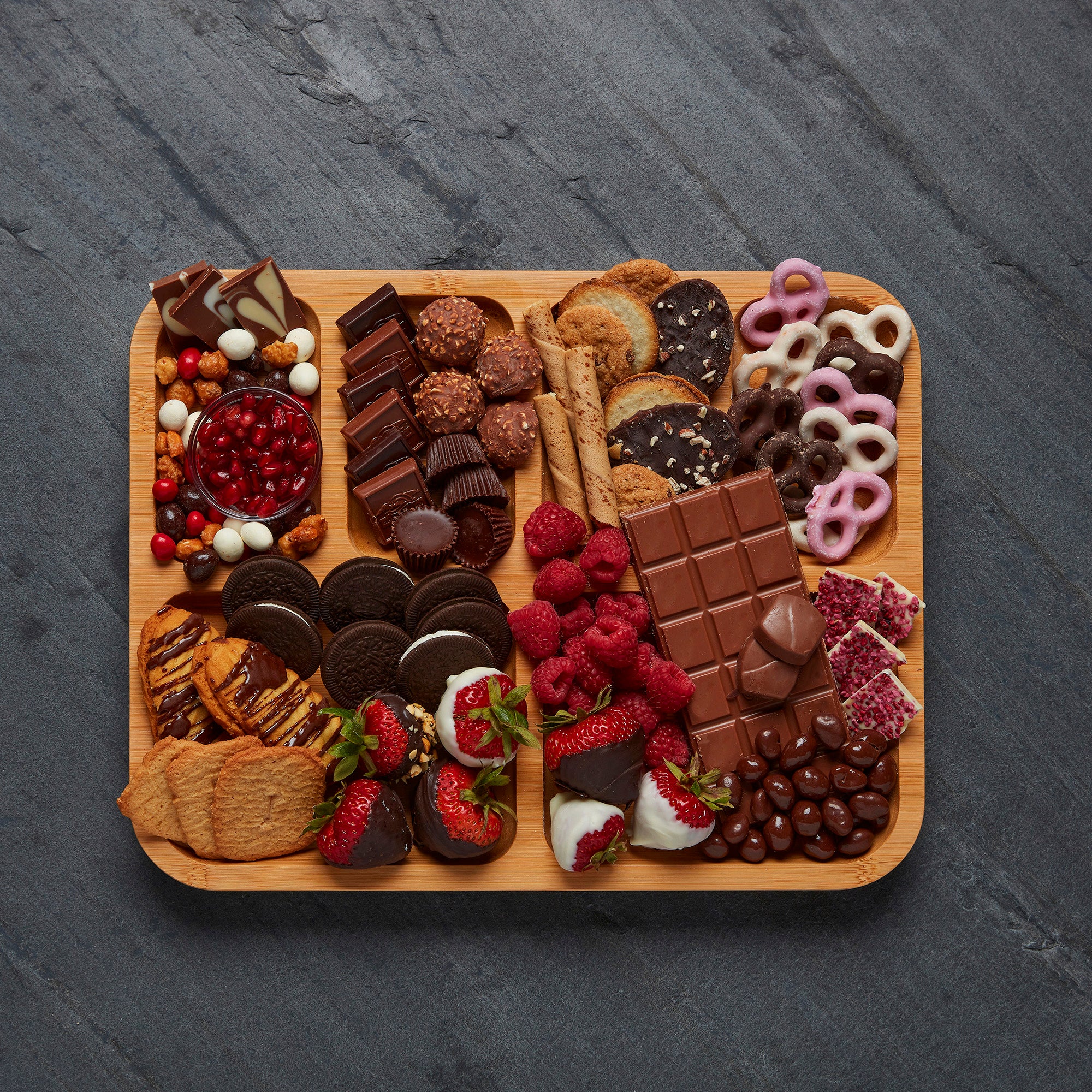 Farberware Build-a-Board Cutting Board with Compartments and Clear Locking Lid for Charcuterie, Snacks, and More-Make it. Take it. Enjoy it, 11x14 Inch, Bamboo