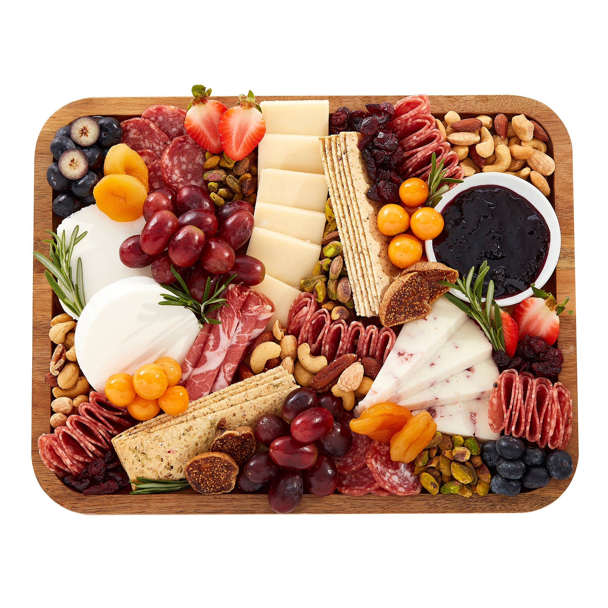 Farberware Build-A-Board Acacia Cutting Board with Built-in Compartments and Clear Locking Lid with White Handles, Perfect for Charcuterie, Snacks, and More - Make it. Take it. Enjoy it, 11x14 Inches