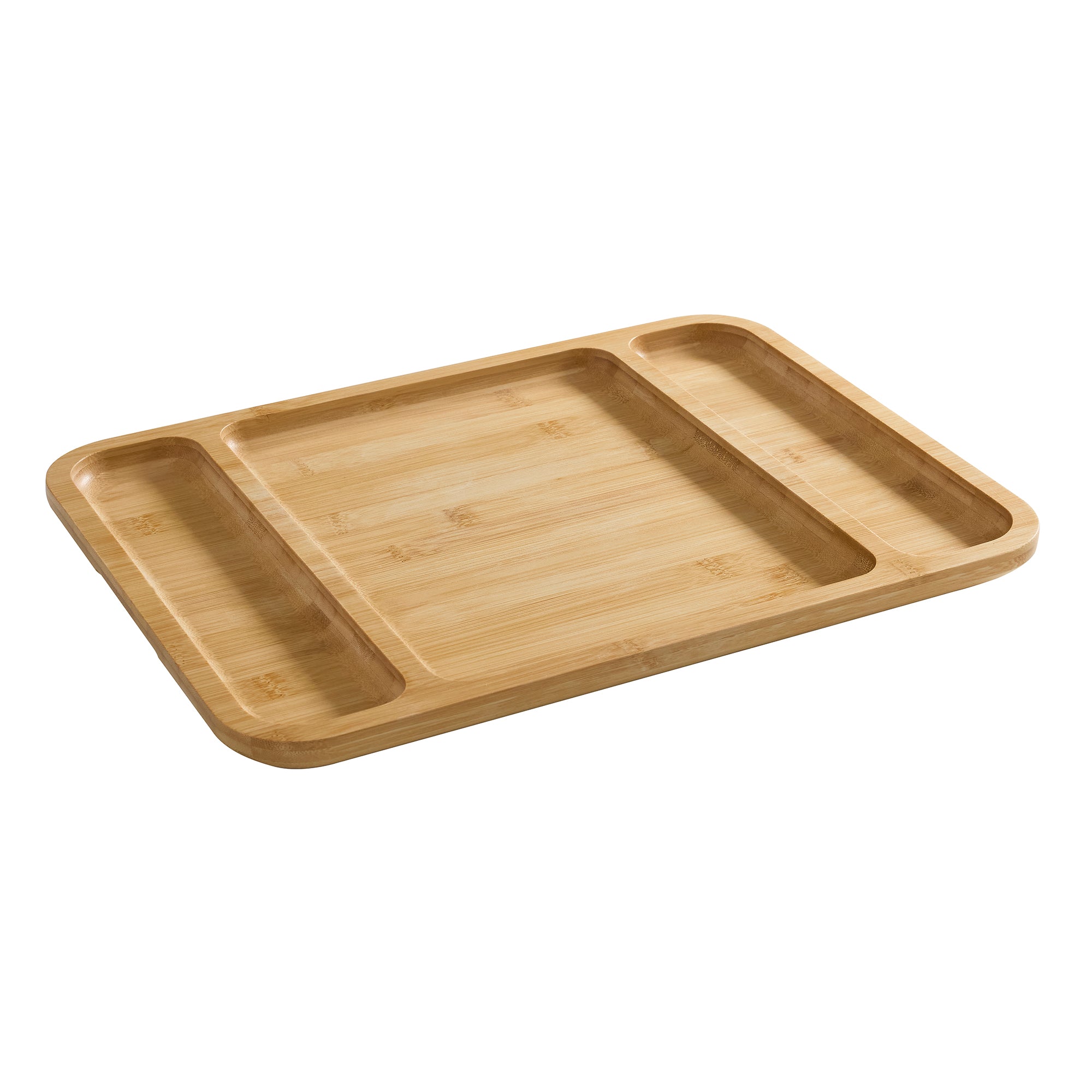 Farberware Build-a-Board Cutting Board with Three Compartments and Clear Locking Lid for Charcuterie, Snacks, and More-Make it. Take it. Enjoy it, 12x16 Inch, Bamboo