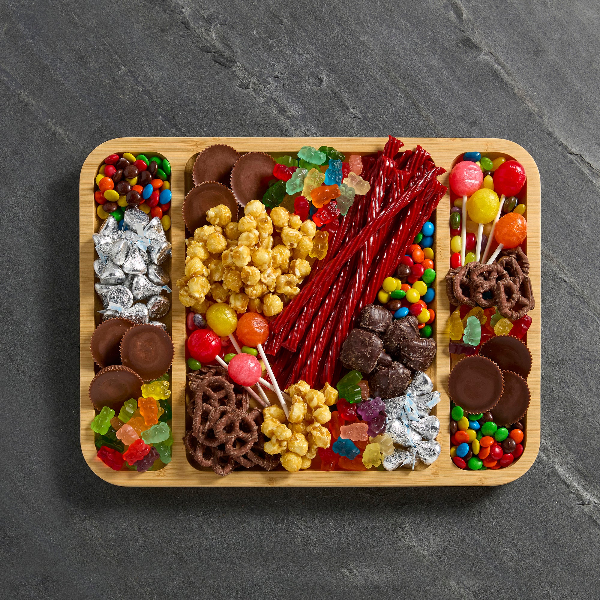 Farberware Build-a-Board Cutting Board with Three Compartments and Clear Locking Lid for Charcuterie, Snacks, and More-Make it. Take it. Enjoy it, 12x16 Inch, Bamboo