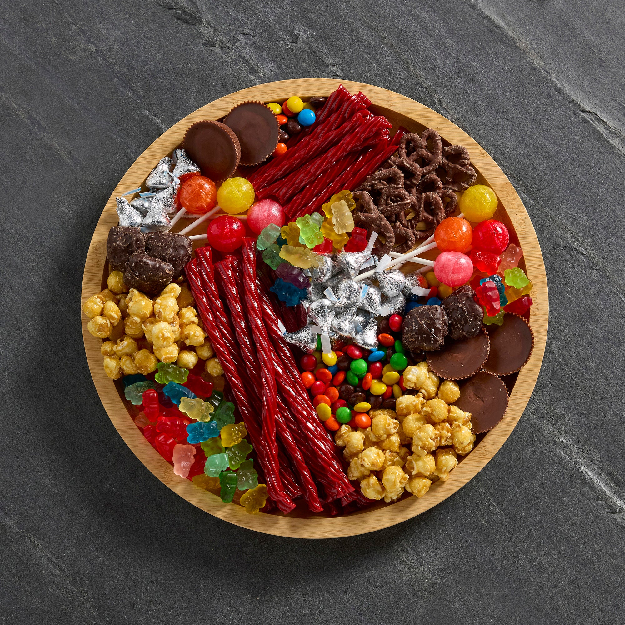 Farberware Build-a-Board Cutting Board with Single Compartment and Clear Locking Lid for Charcuterie, Snacks, and More-Make it. Take it. Enjoy it, 14-Inch Round, Bamboo