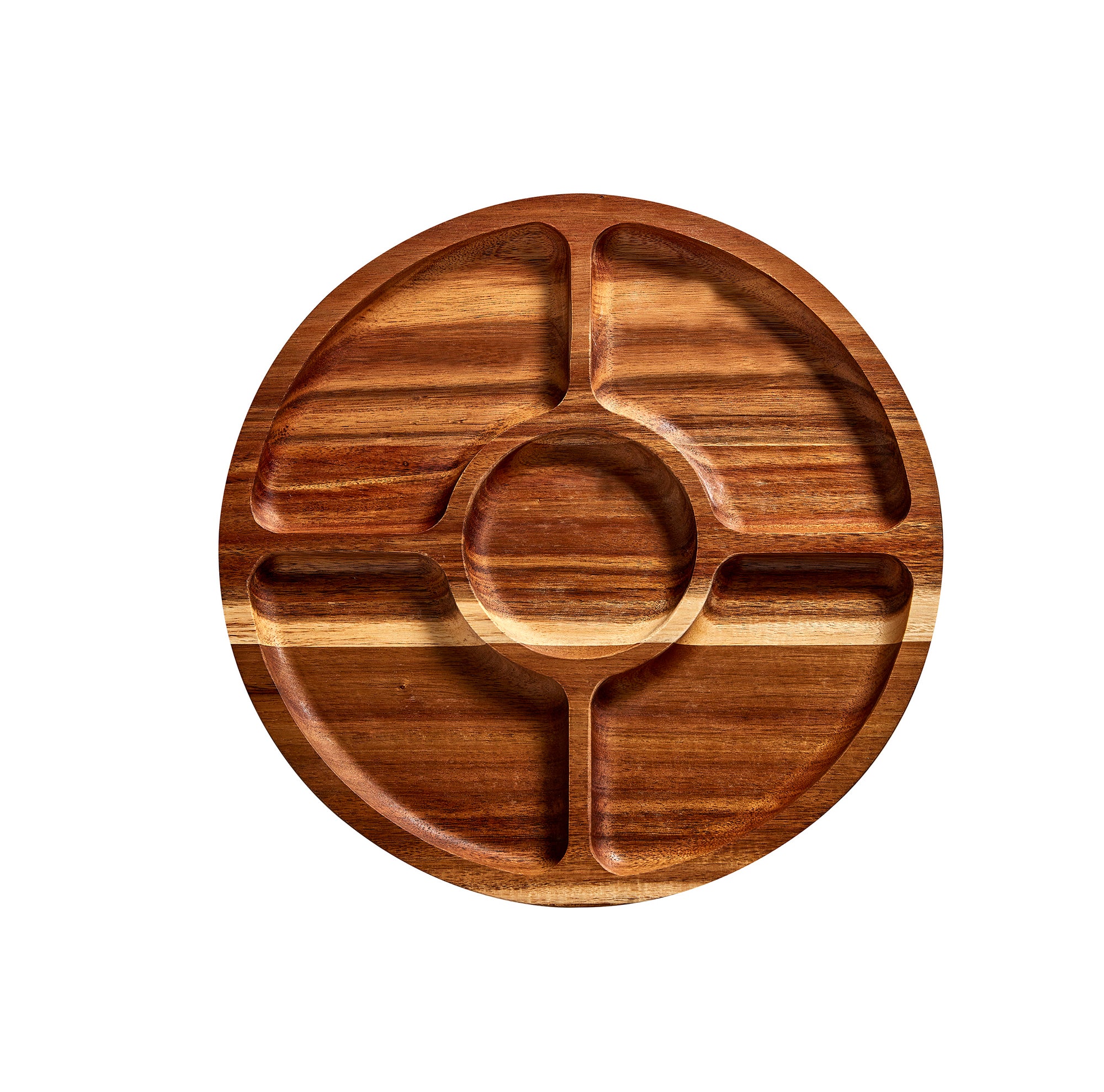 Build-a-Board Acacia Cutting Board with Lazy Susan Turntable, 14″ Round