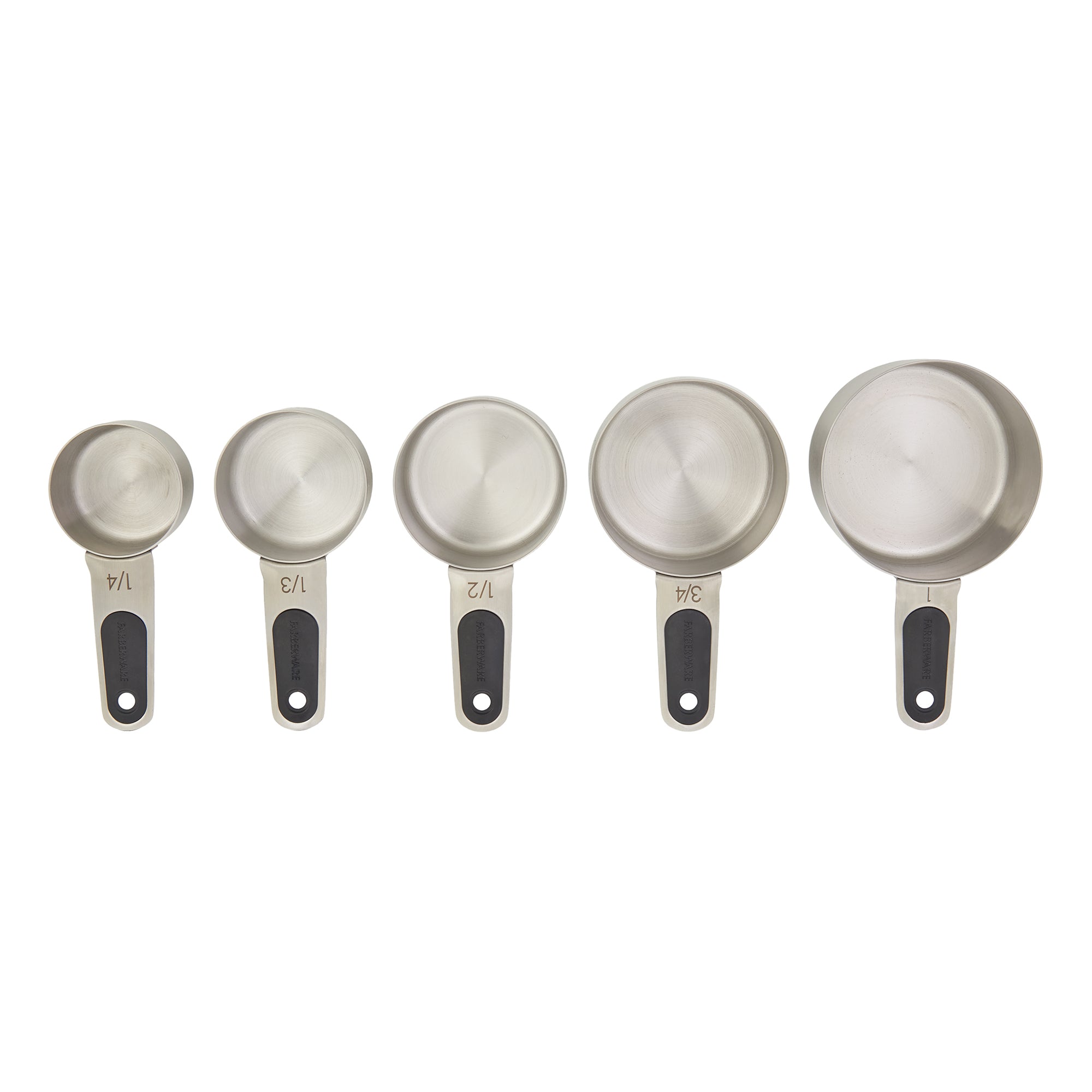 Farberware Professional Set of 5 Stainless Steel Measuring Cups, Precision and Ease in Every Scoop, Features Magnetic Handles for Easy Storage, Dishwasher Safe
