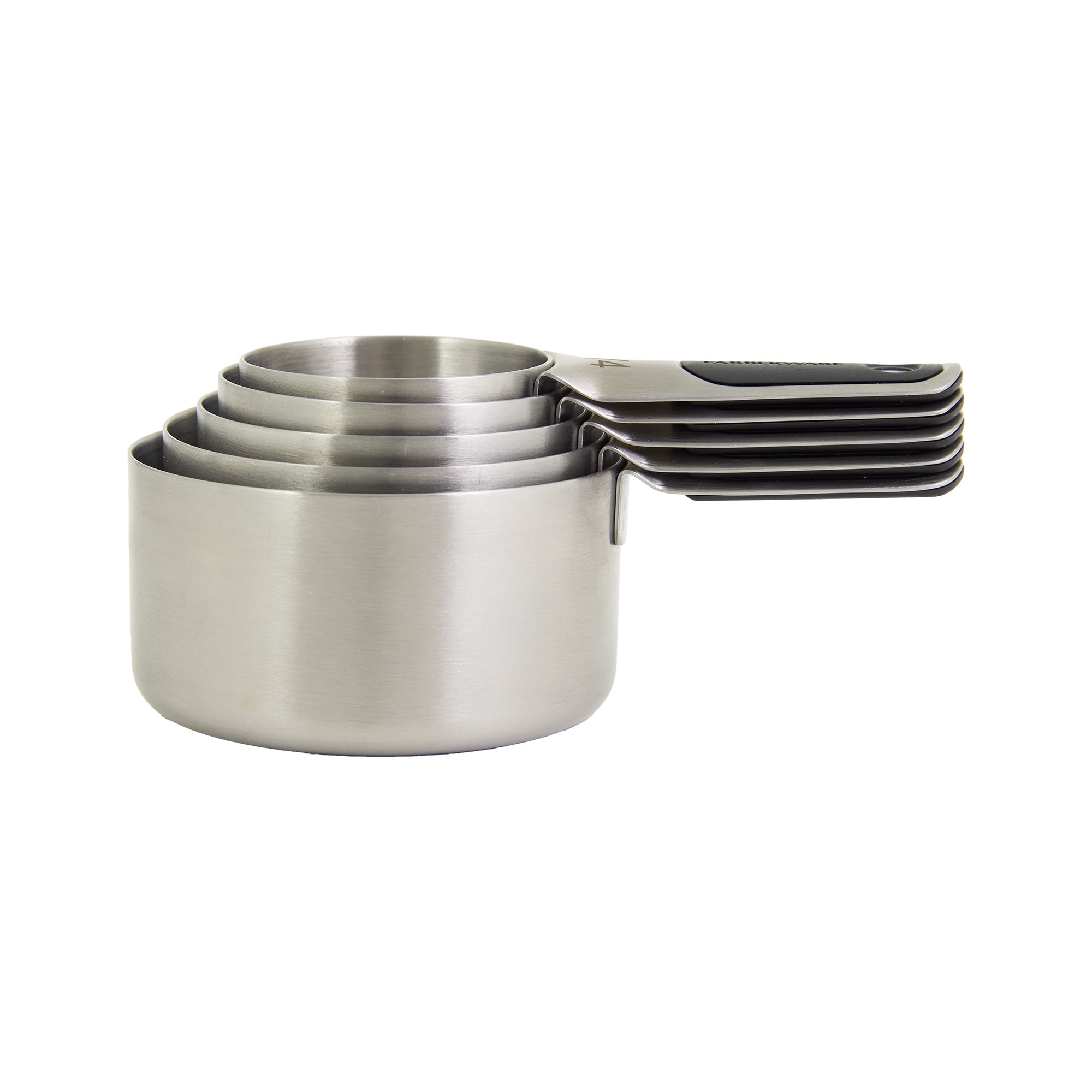 Farberware Professional Set of 5 Stainless Steel Measuring Cups, Precision and Ease in Every Scoop, Features Magnetic Handles for Easy Storage, Dishwasher Safe