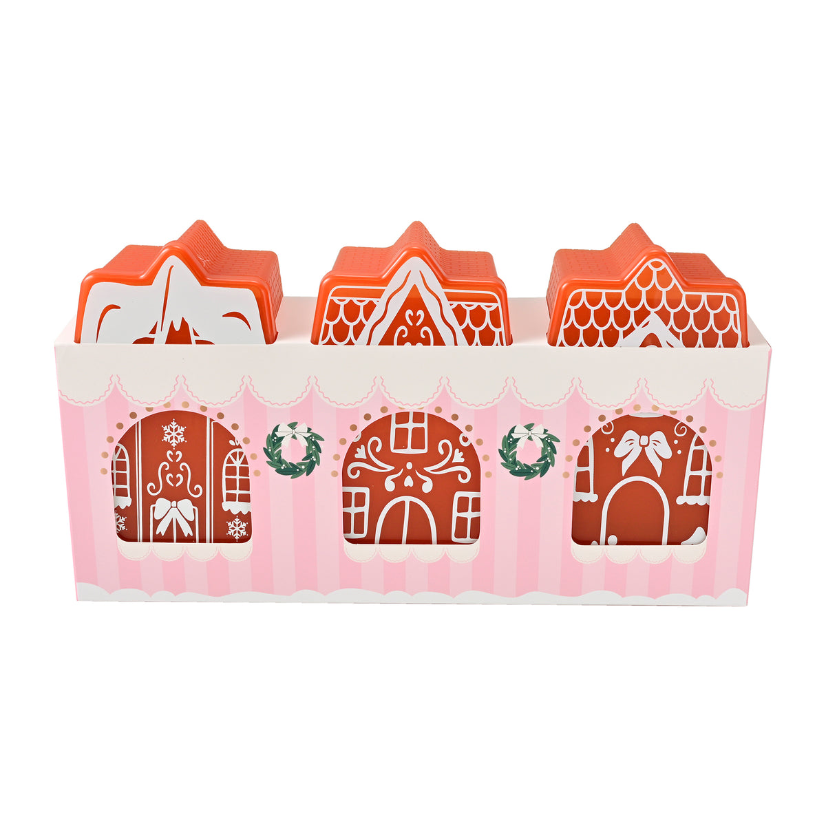 Snacklebox 3-Piece Mini Gingerbread Village Snack Containers