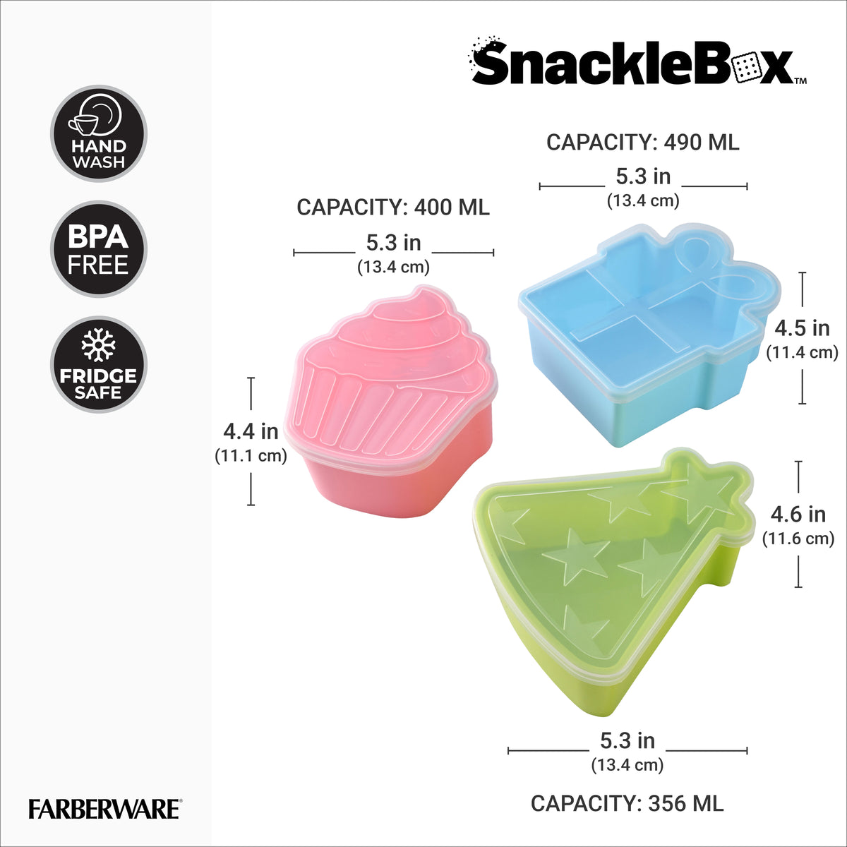 Snacklebox 3-Piece Mini Celebration Snack Containers