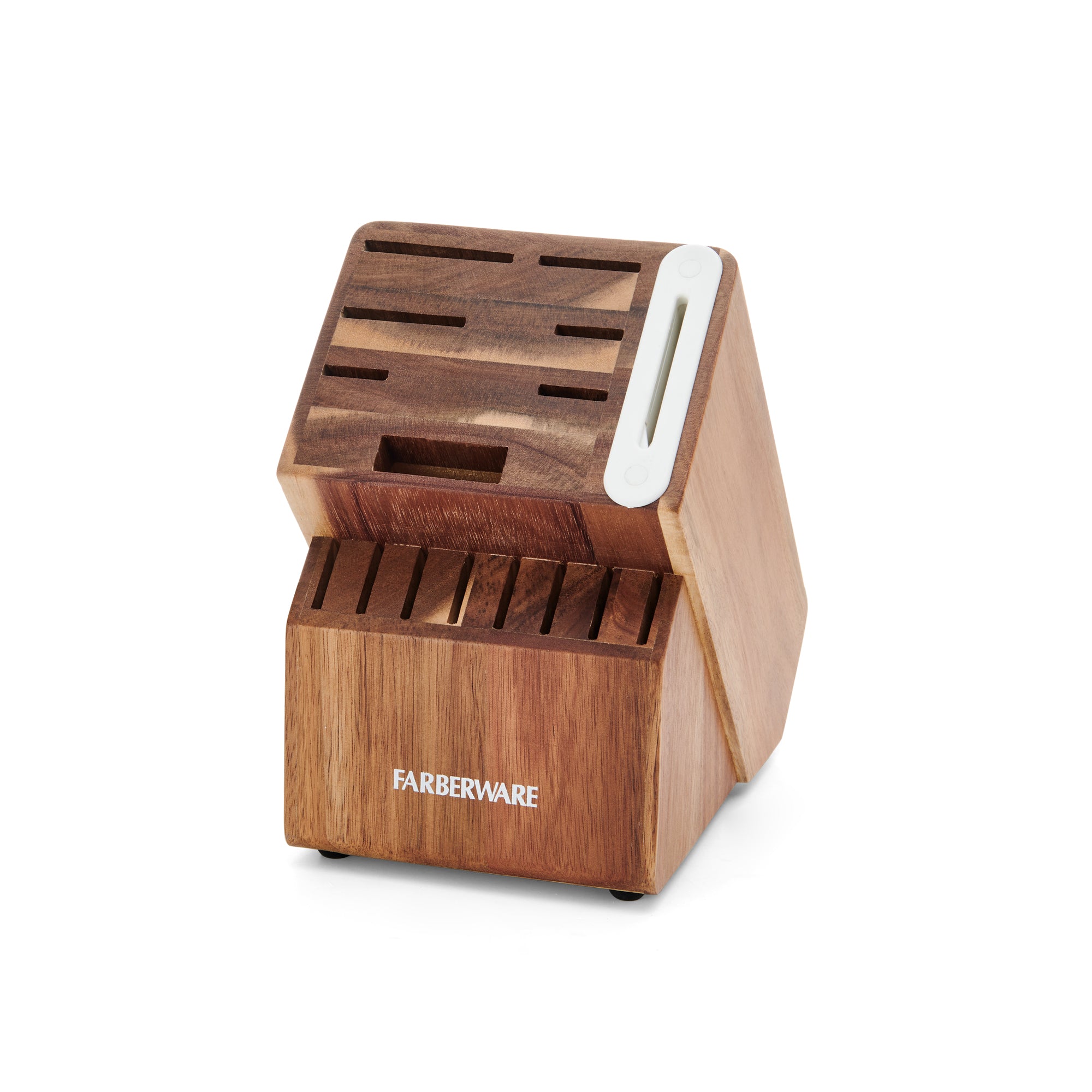 Forged Triple Riveted White Knife Block Set with Edgekeeper Sharpener, 15-Piece