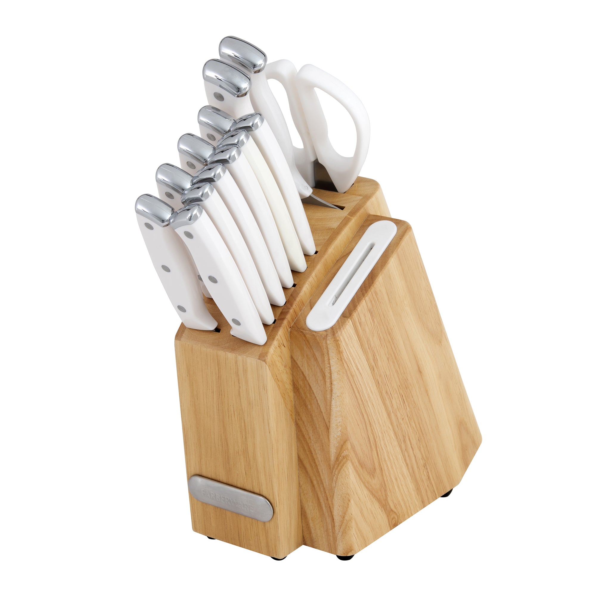 Edgekeeper Triple Riveted Knife Set with Slim Acacia Block, 14-Piece