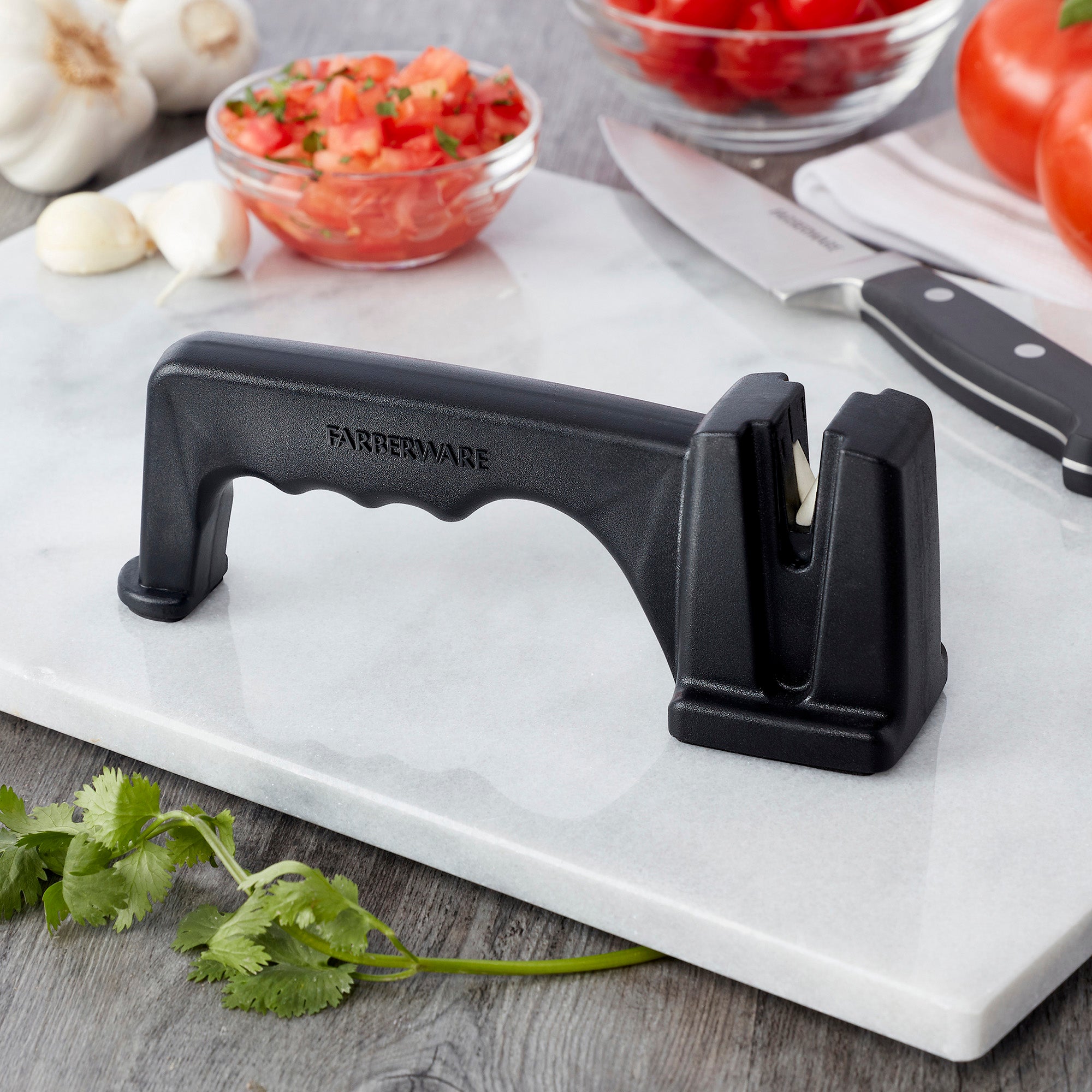 Farberware Tabletop Knife Sharpener, Black, 7.5-Inch
