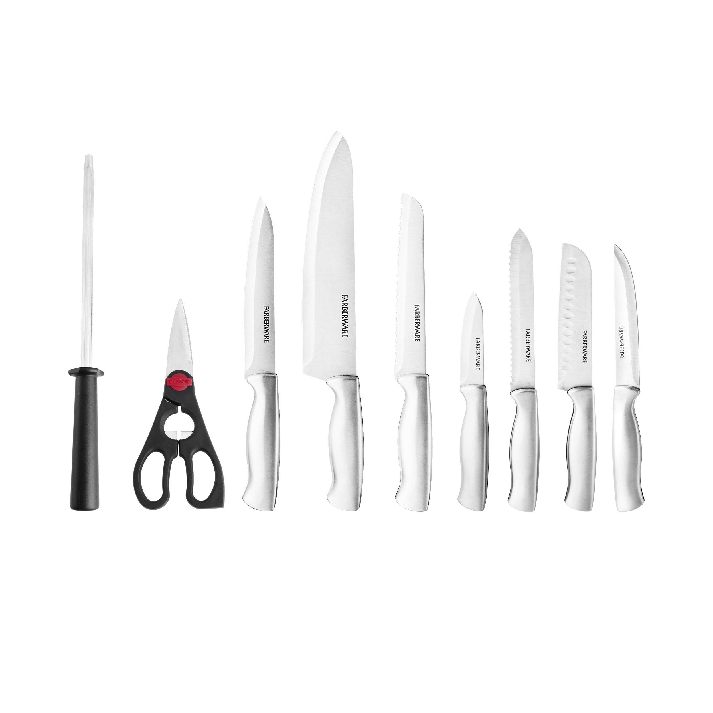 Stainless Steel Knife Set with Black Block, 15-Piece Set