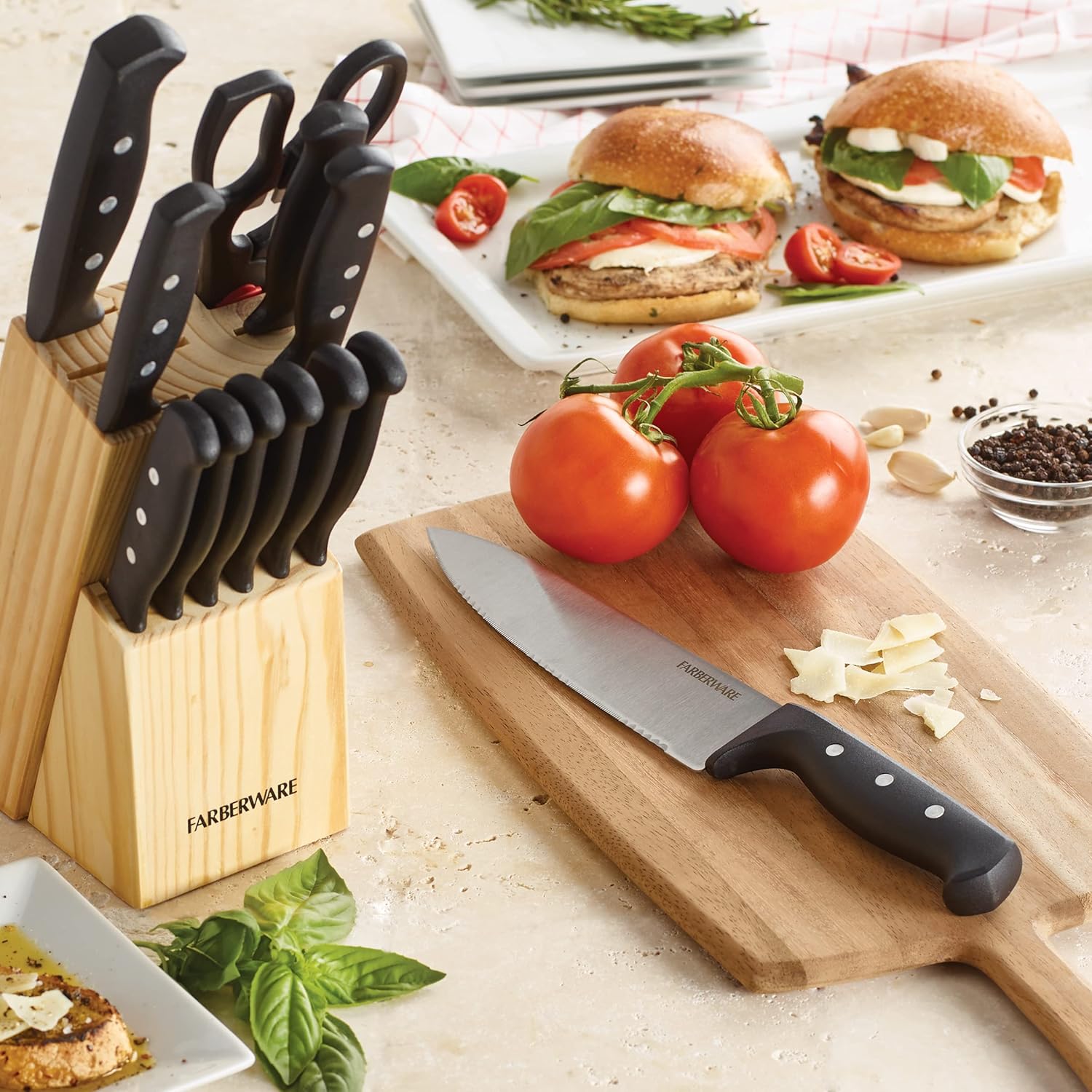 Triple Riveted Knife And Kitchen Tool Set with Block, 22-Pieces