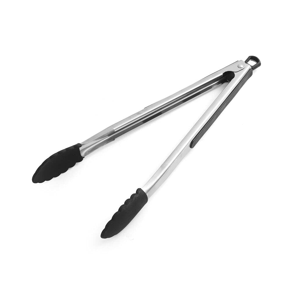 Pro Series Stainless Steel Locking Tongs with  Silicone Tips