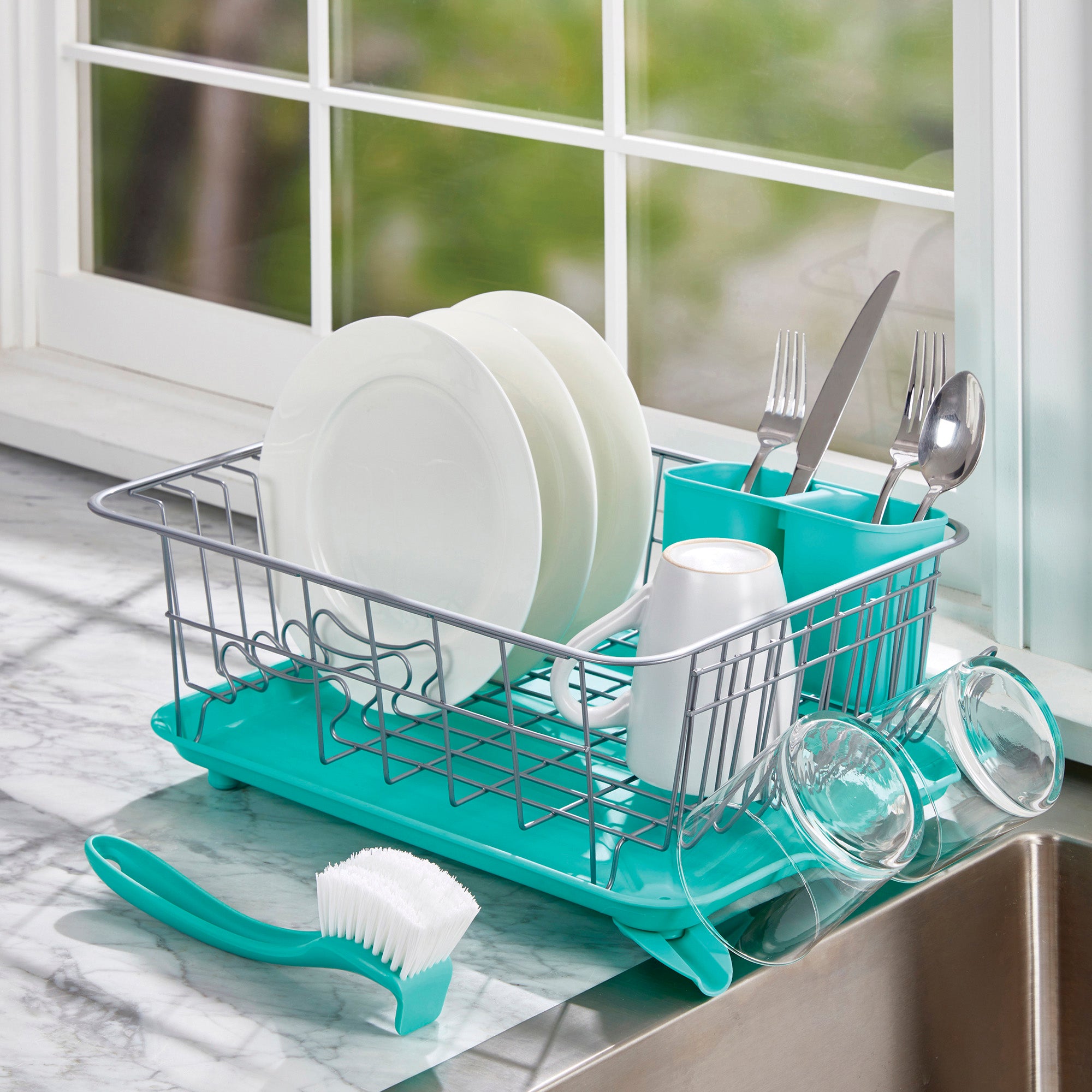 Farberware Classic Full Dishrack, 3-Piece, Aqua