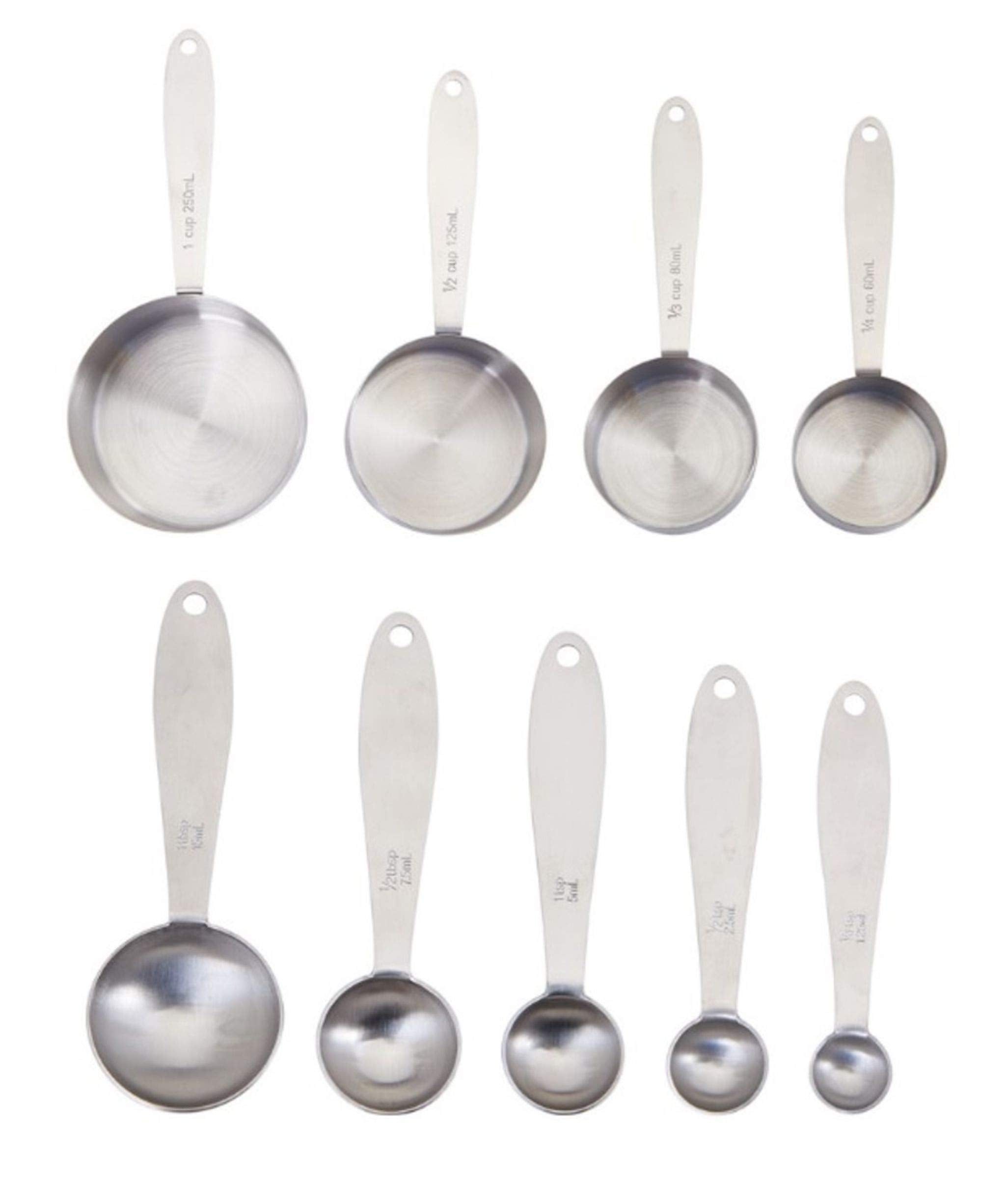 Pro Series Stainless Steel Measuring Cup And Spoon Set, 9pc