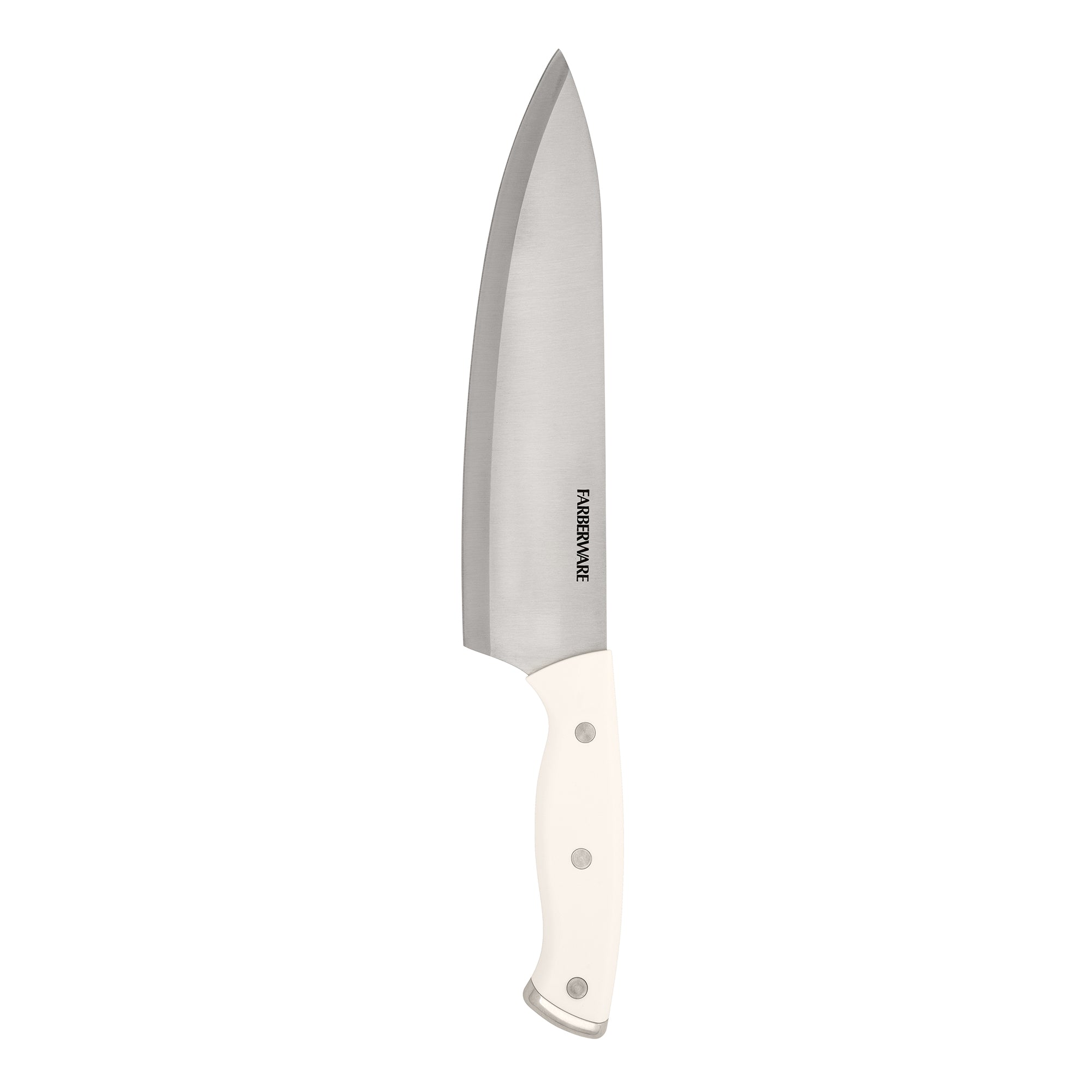 Farberware Edgekeeper Triple Riveted Knife Block Set with Built in Sharpener, 14-Piece, White