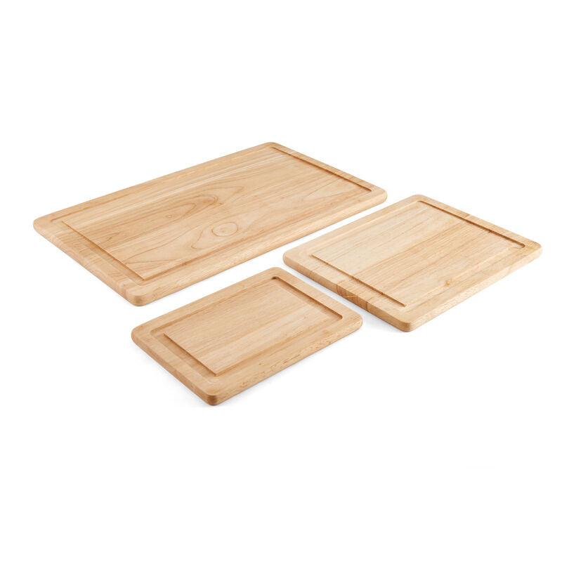 Rubberwood Cutting Board Set with Trench