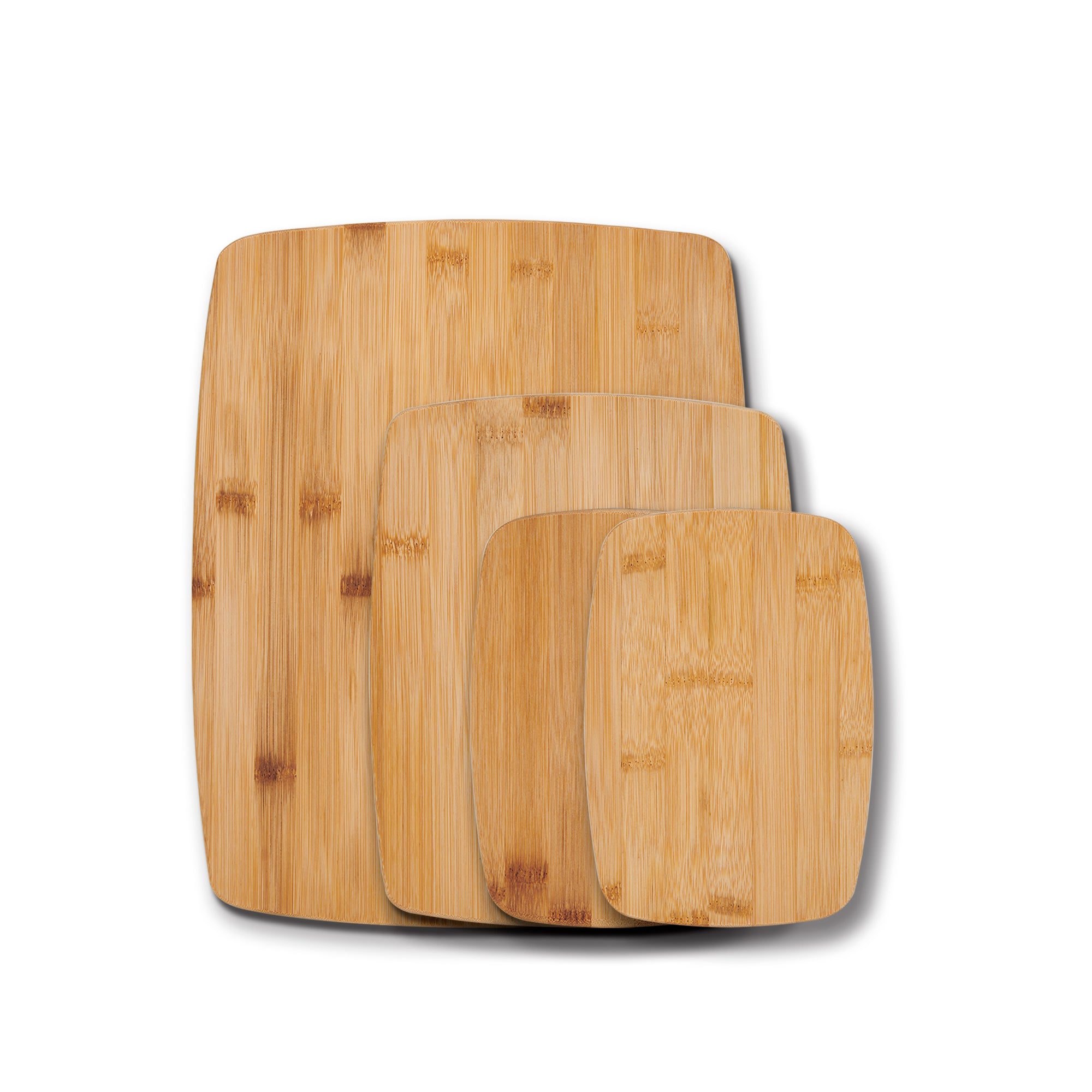 Reversible Bamboo Cutting and Charcuterie Board Set, 4-Piece Set