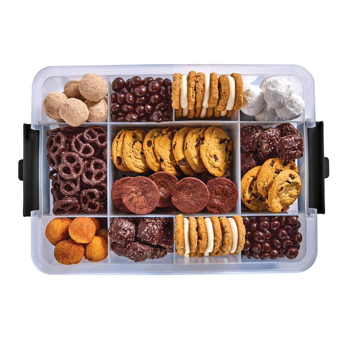 Farberware Build-a-Board SnackleBox with Locking Bamboo Cutting Board Lid, Portable Charcuterie Storage with Compartments,Make it. Take it. Enjoy it., 11x16-Inch, Natural