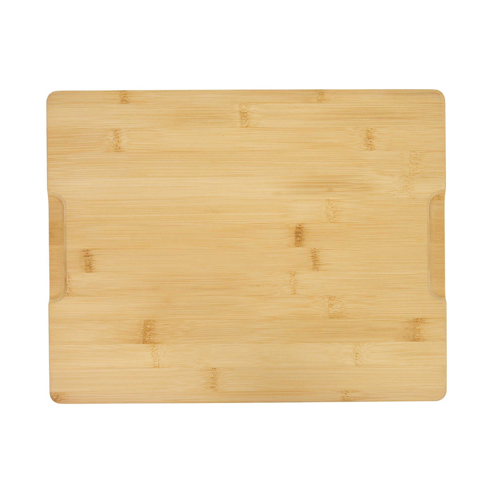 Farberware Sundae Board with Recessed Handles, Reversible Kitchen Cutting Board for Entertaining and Meal Prep, Decorative Wood Board,11x14-Inch, Bamboo
