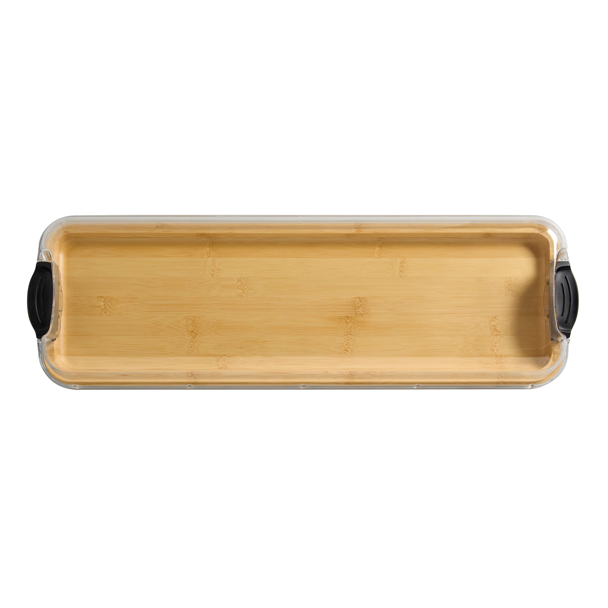 Farberware Rectangular Build-a-Board Cutting Board with Single Compartment and Clear Locking Lid for Charcuterie, Snacks, and More - Make it. Take it. Enjoy it, 7x22 Inch, Bamboo