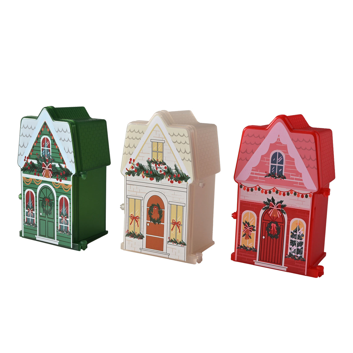 Snacklebox 3-Piece Mini Christmas Village Snack Containers