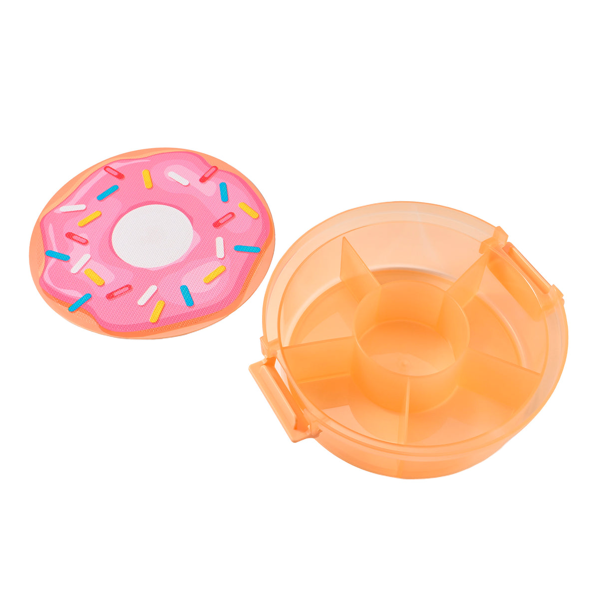 Snacklebox 8-Inch Donut Snack Box with Cutting Board Lid