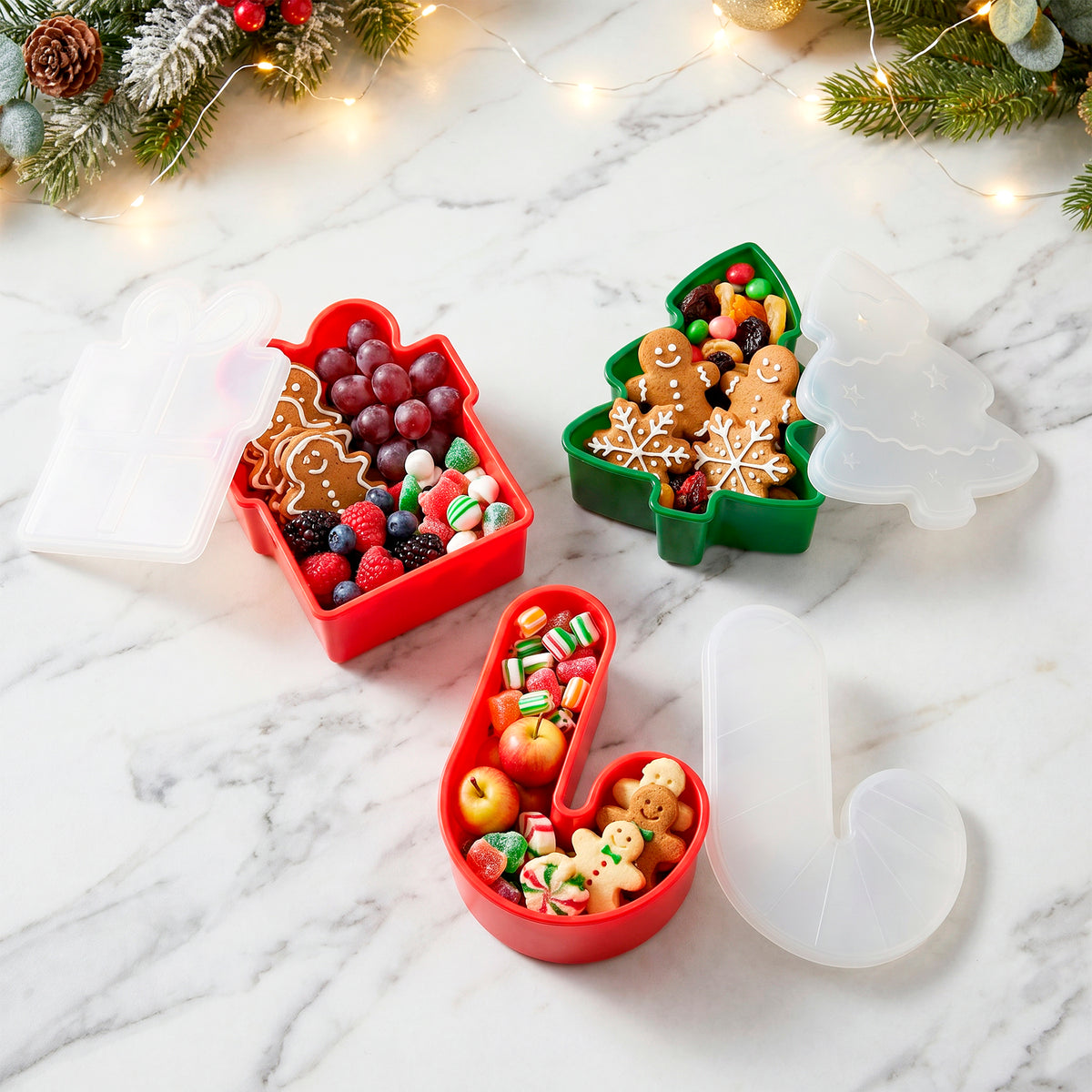 Snacklebox 3-Piece Mini Christmas Snack Containers