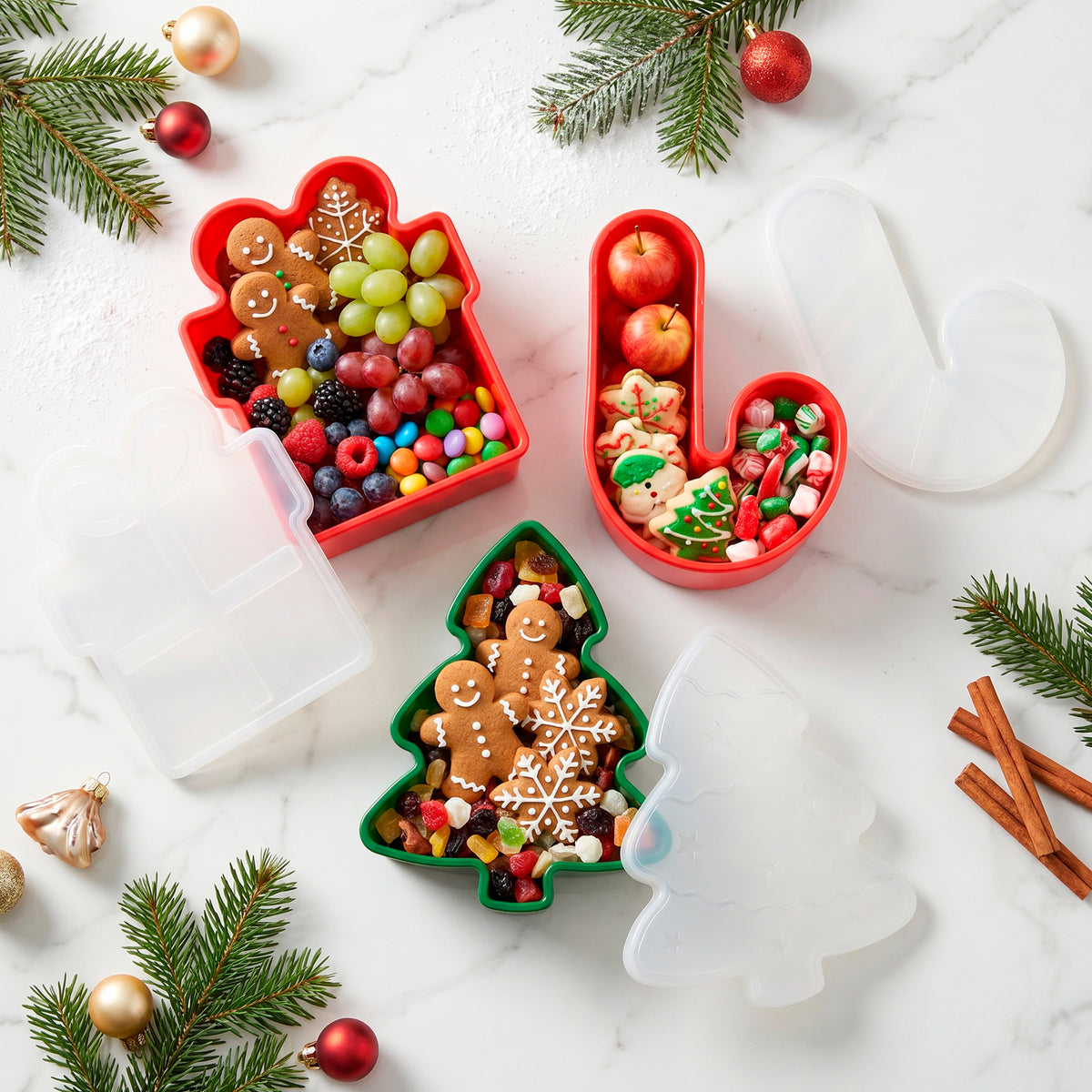 Snacklebox 3-Piece Mini Christmas Snack Containers