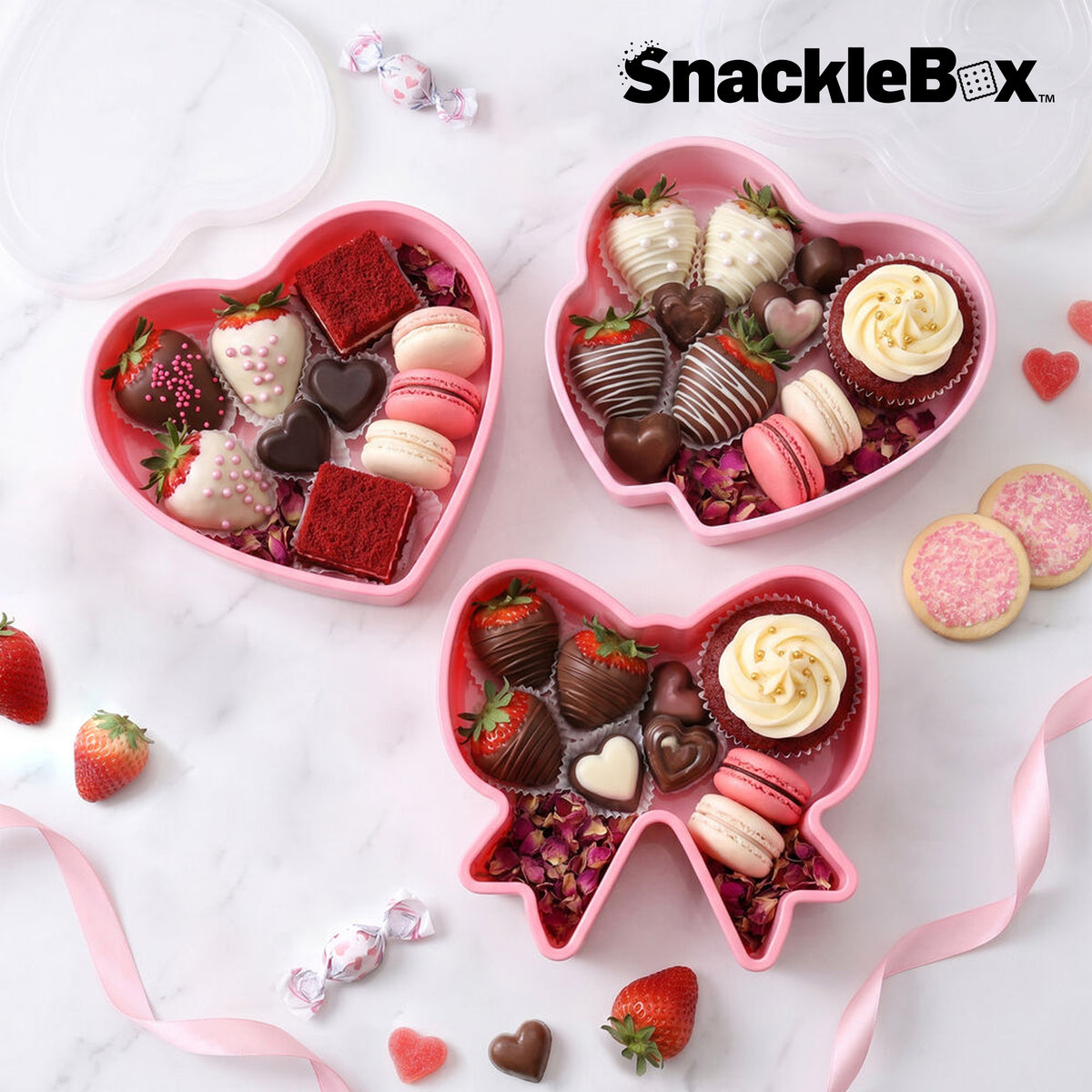Snacklebox 3-Piece Mini Valentine's Day Snack Containers
