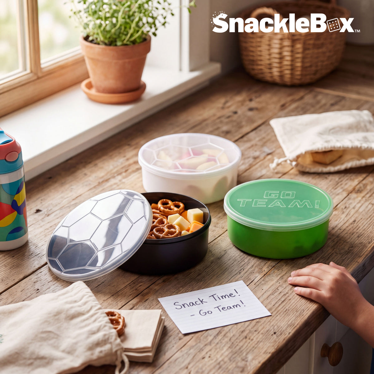Snacklebox 3-Piece Mini Soccer Snack Containers