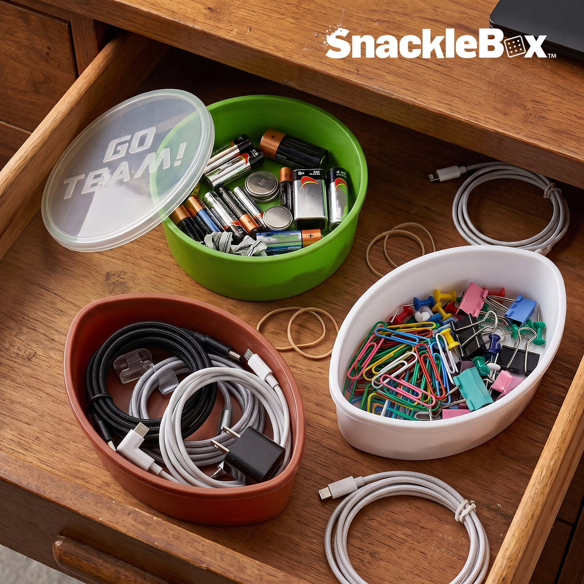 Snacklebox 3-Piece Mini Football Snack Containers