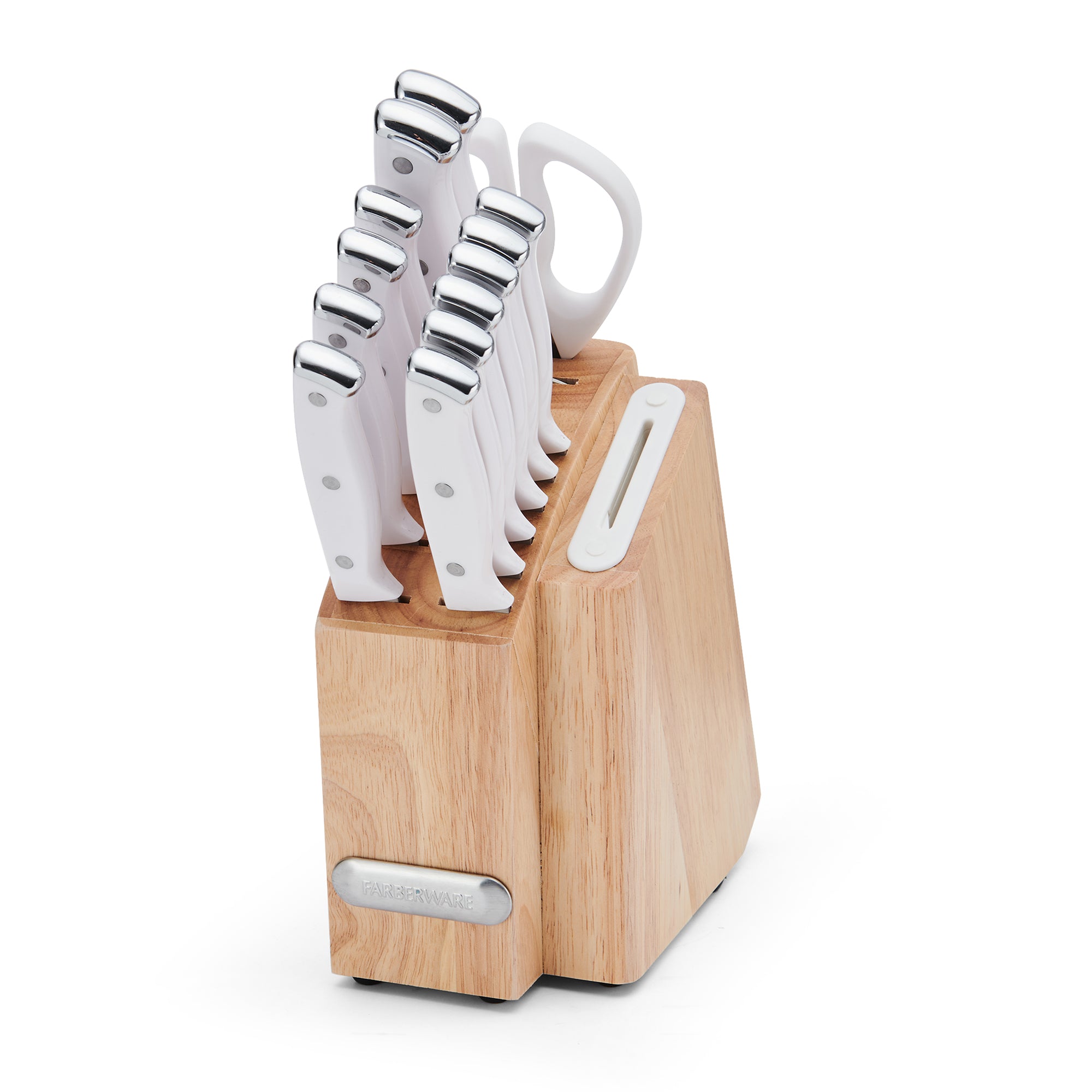 Edgekeeper Triple Riveted Knife Set with  Slim Acacia Block, 14-Piece
