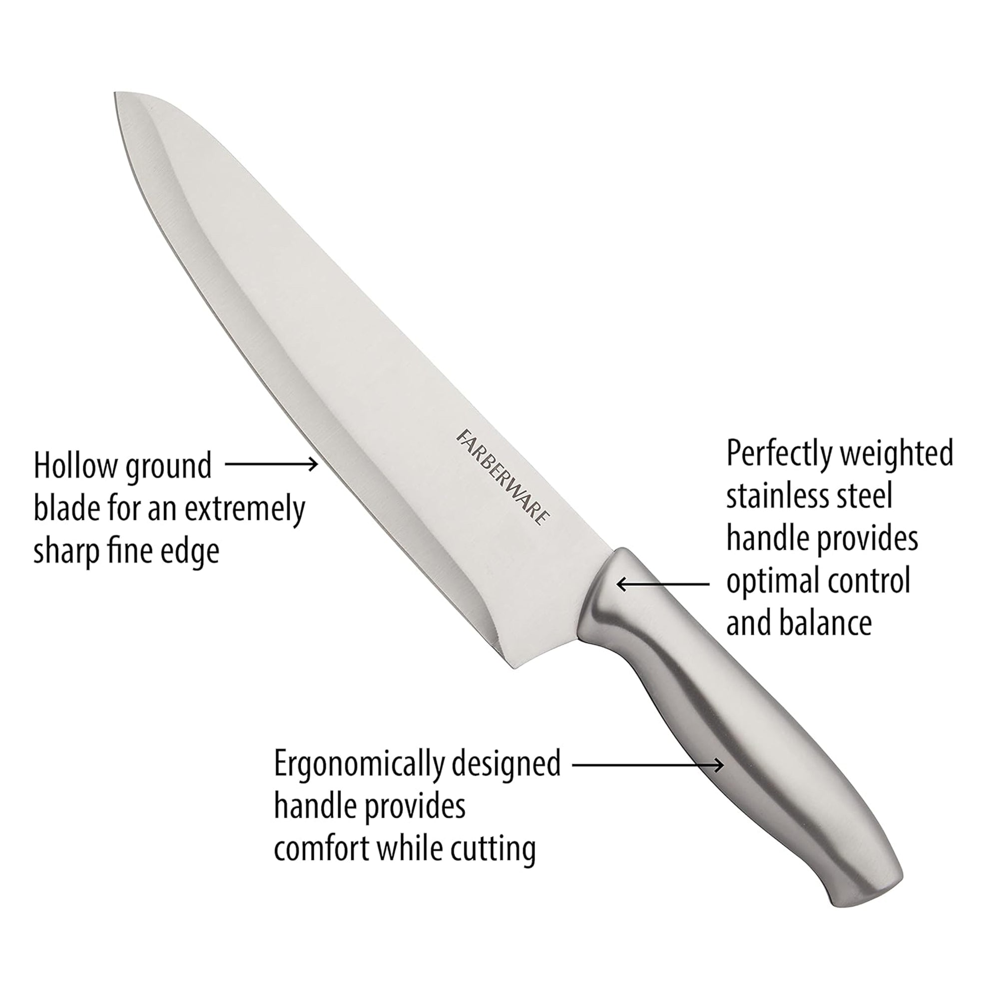 Stainless Steel Knife Set with Graphite Block, 15-Piece Set