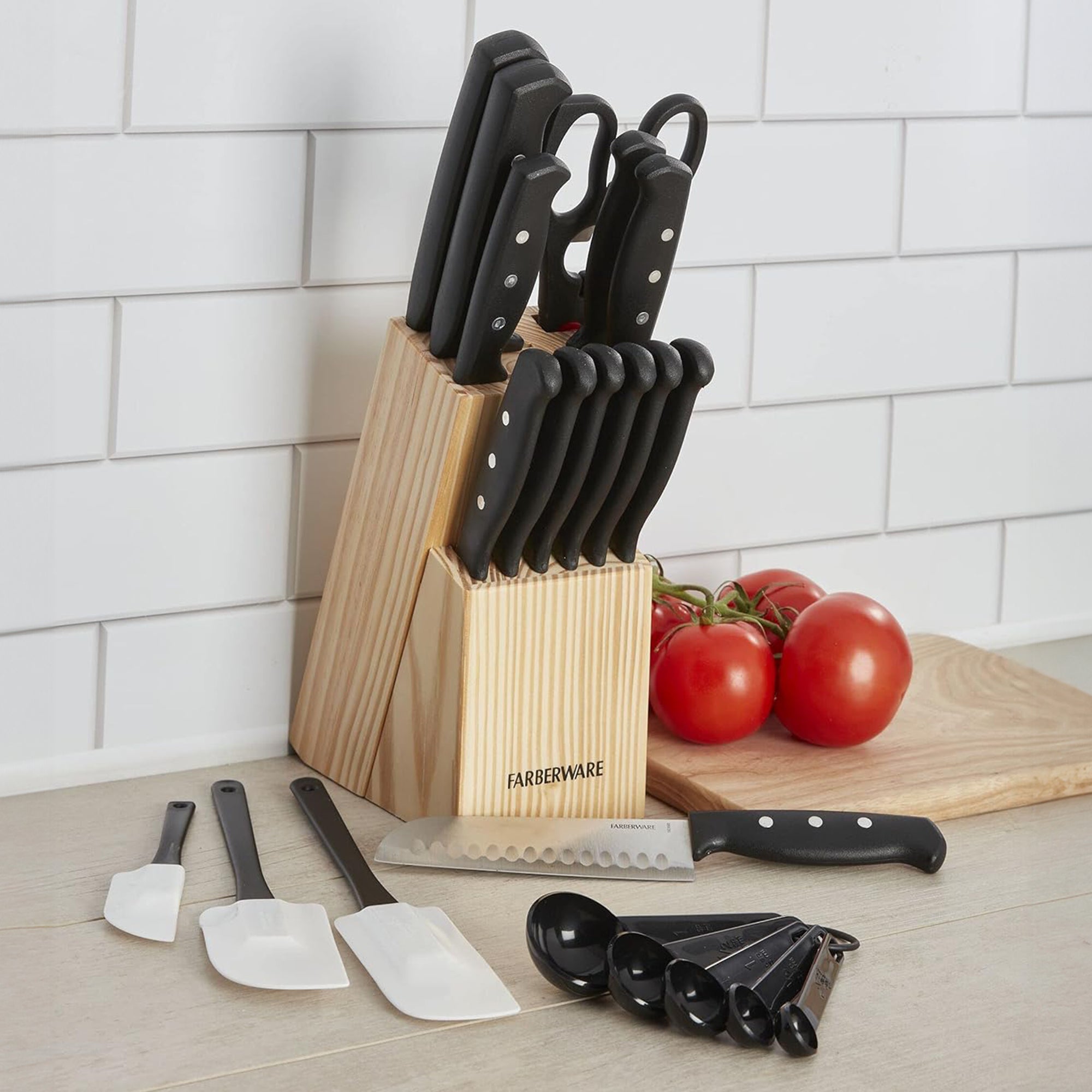 Triple Riveted Knife And Kitchen Tool Set with Block, 22-Pieces